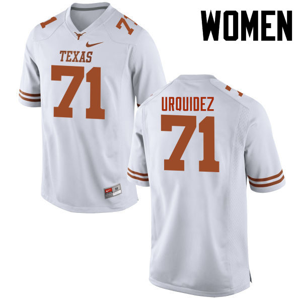 Women #71 J.P. Urquidez Texas Longhorns College Football Jerseys-White